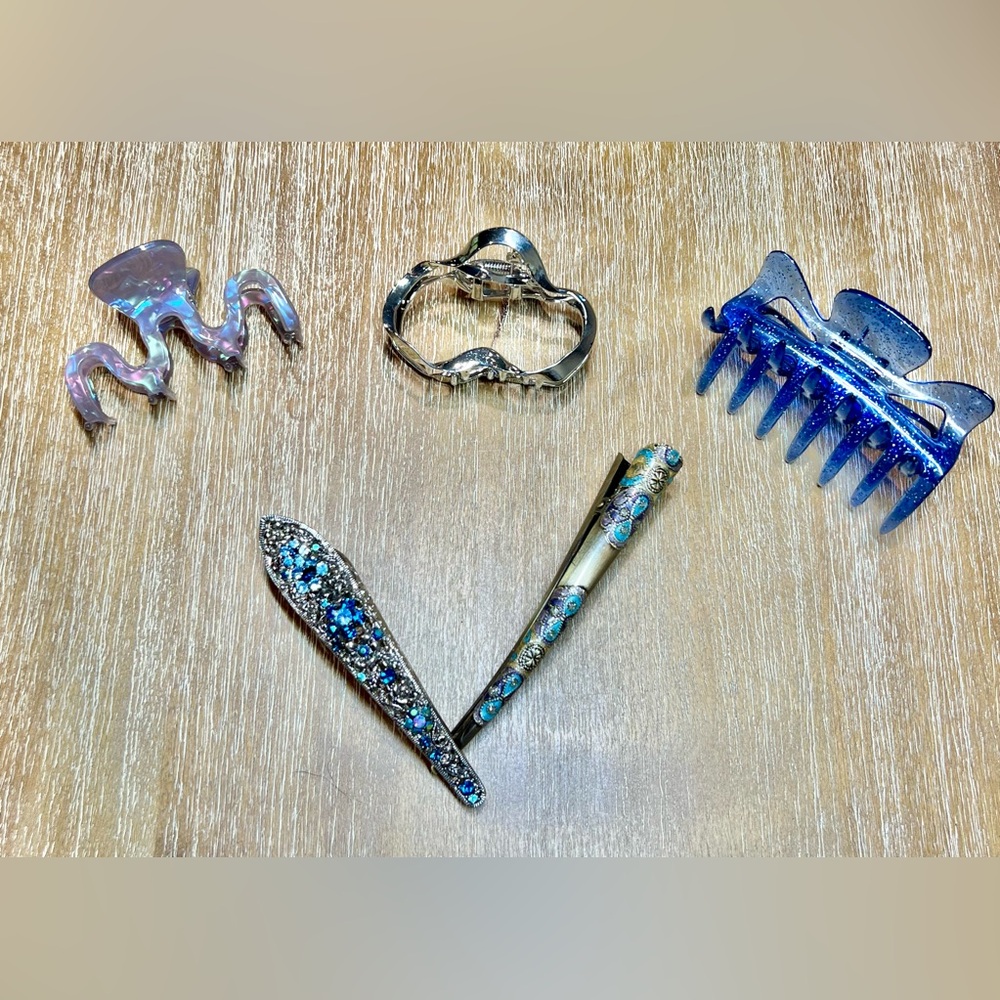 Blue & Silver Hair Accessory Set
